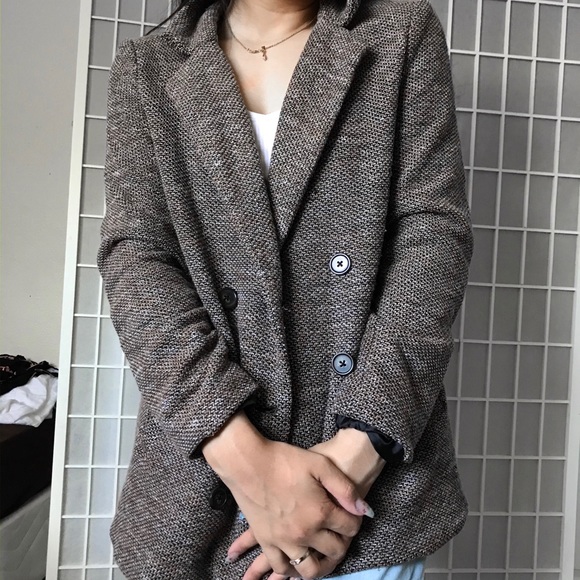 Oversized Brown Blazer Jacket - Picture 2 of 3